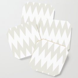 Chiffon and White Zig Zag Pointed Stripe Pattern Pairs DE 2022 Trending Color Almond Milk DEHW01 Coaster