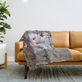 Possum Staredown Throw Blanket