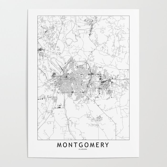 Montgomery White Map Poster