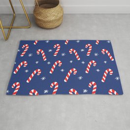 Candy Cane Pattern (blue/red/white) Area & Throw Rug
