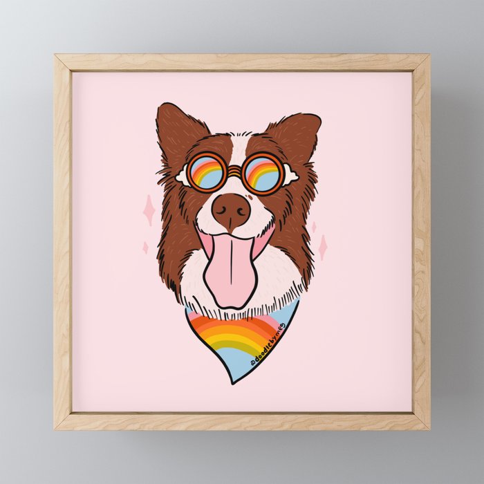 Rainbow Dog Framed Mini Art Print