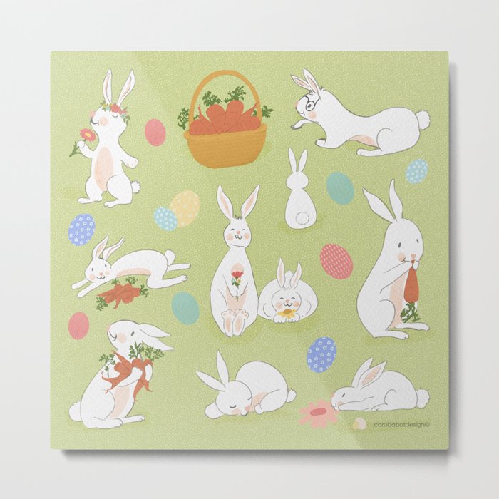 Eggcelent Easter bunnies Metal Print