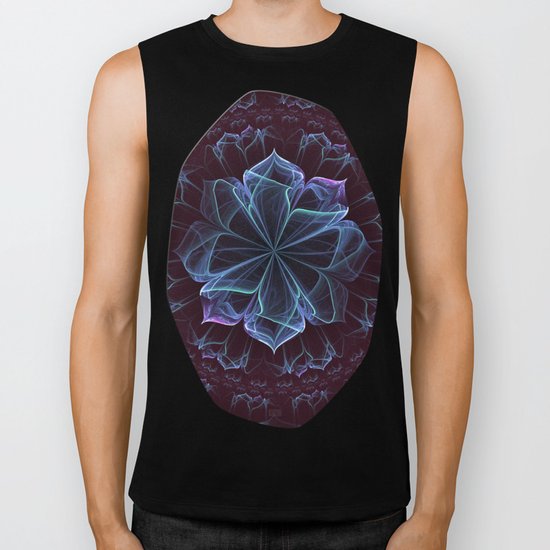 Ornate Blossom in Cool Blues Biker Tank