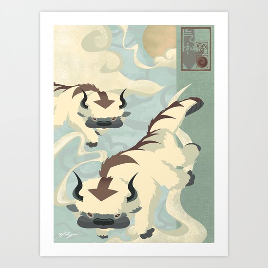 Original Bending Masters Series: Sky Bison Art Print