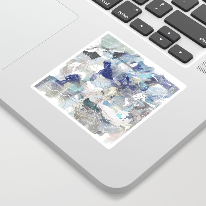 Abstract Map Blue Sticker