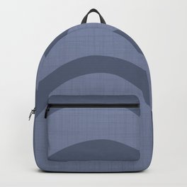 Bold Gray Blue Rainbow Arch on Handwoven Cloth Backpack