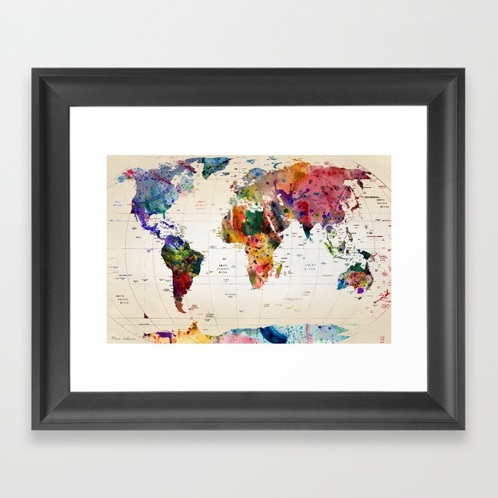 map Framed Art Print