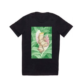 Ginger T-shirt | Flower, Ginger, Illustration, Shesmaybe, Painting, Watercolor, Leaves, Root, Ink 