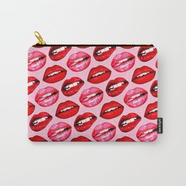 Lips Pattern - Pink Carry-All Pouch
