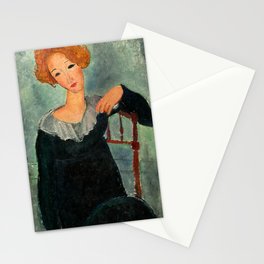 Woman with Red Hair, 1917 by Amedeo Modigliani Stationery Card