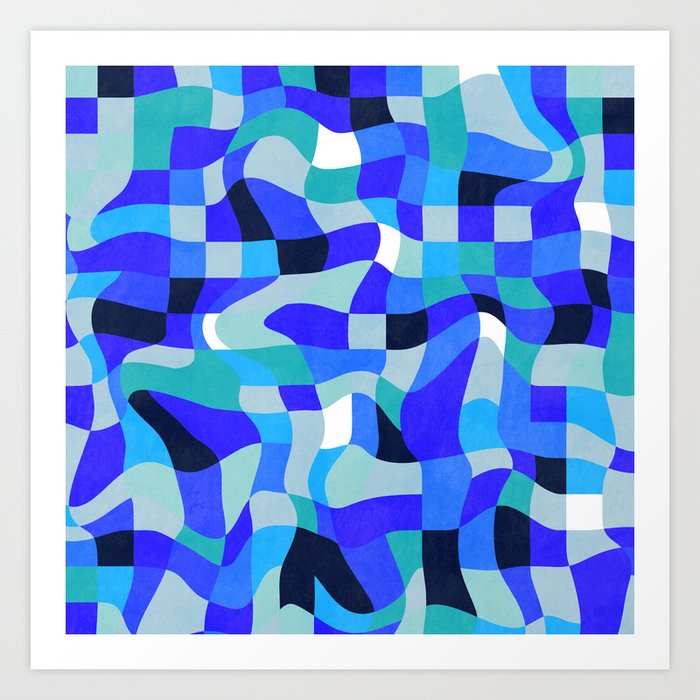 abstract ocean blue 4 Art Print