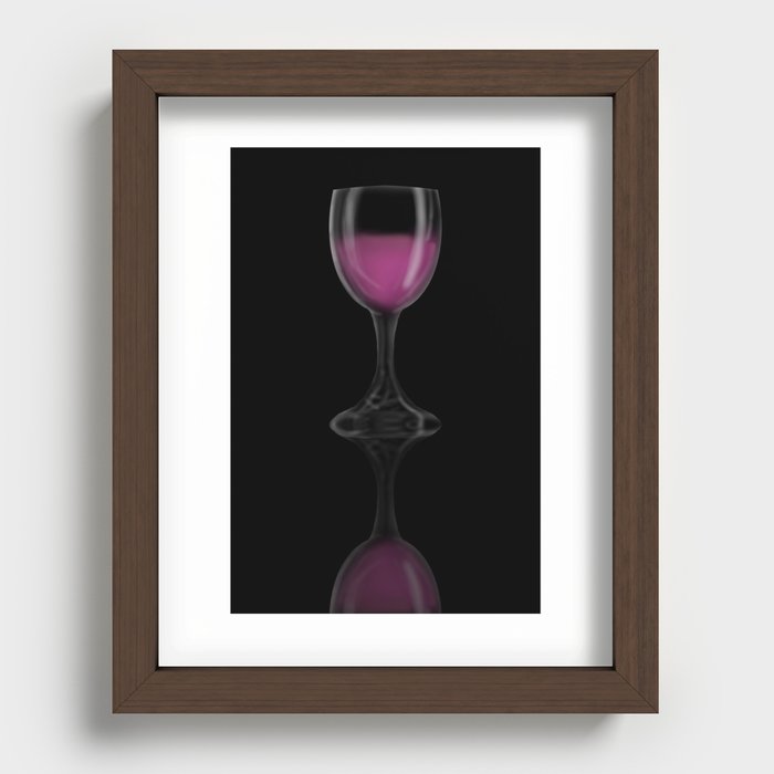 Glass of Pink Moscato Wine Recessed Framed Print