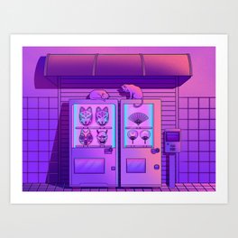 Neon Vending Machines Art Print