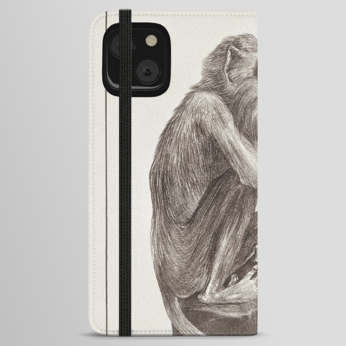 Monkey couple illustration iPhone Wallet Case