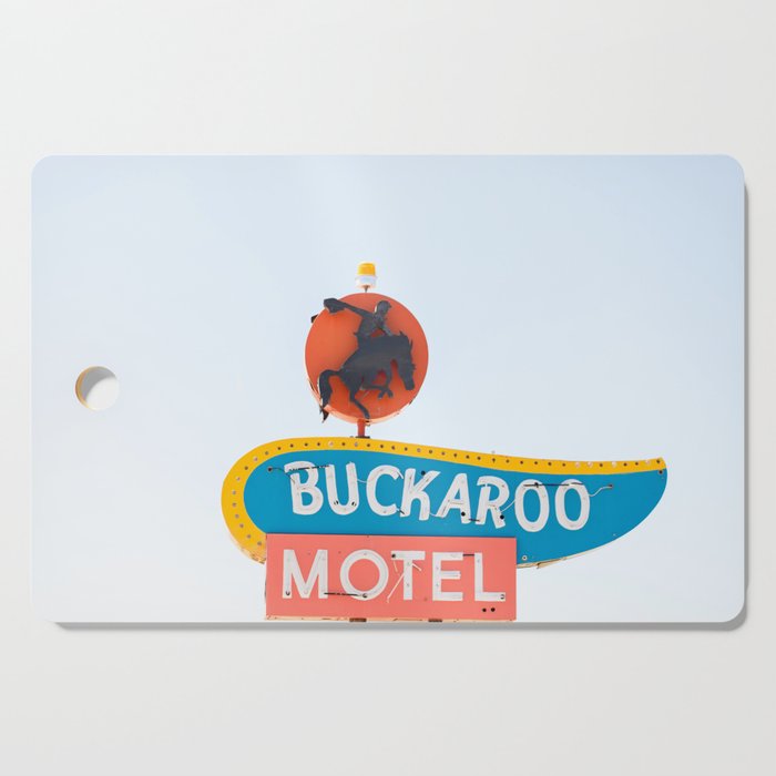 Buckaroo Motel - Vintage Sign Travel Photography Cutting Board