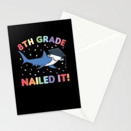 8th Grade Nailed It Hammerhead Shark Graduation Stationery Card