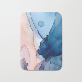 Saphire soft abstract watercolor fluid ink painting Bath Mat | Painting, Contemporary, Fade, Abstract, Blue, Art, Ombre, Dramatic, Fluid, Abstractart 