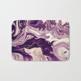 Purple and Cream Marble Bath Mat | Painting, Abstract, Mixed Media, Nature 