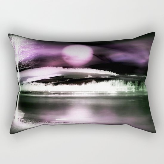 Moon night on the lake 2 Rectangular Pillow