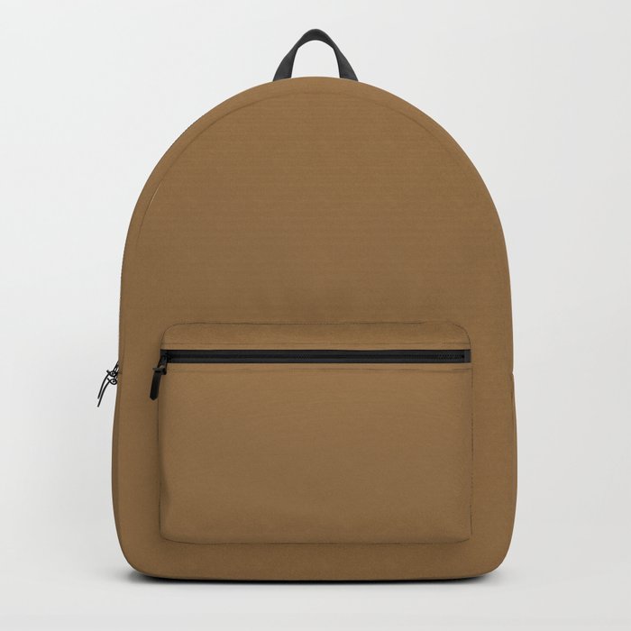Dark Brown Solid Color Pairs Pantone Bistre 17-1036 TCX - Shades of Orange Hues Backpack