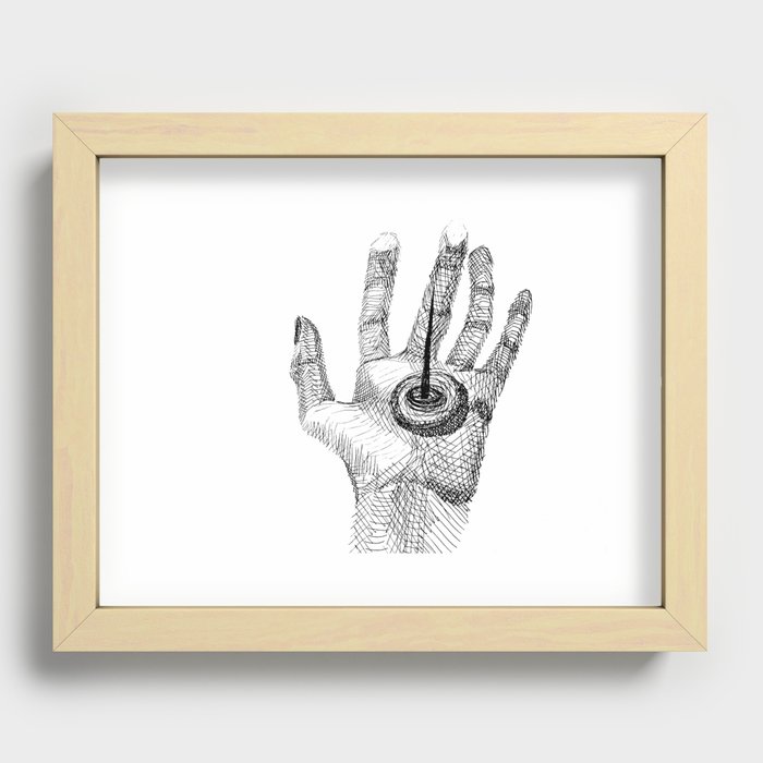 spinning top Recessed Framed Print