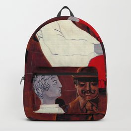 The Ventriloquist  Backpack | Minimilist, American, Redandwhire, Symbolism, 20Cart, Expressionism, Graphicdesign, Classicmodern, Furniture, Digital 