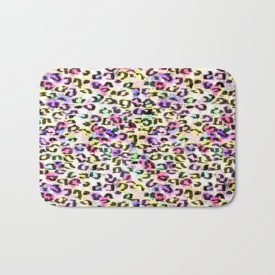 Colorful Leopard Spots Bath Mat