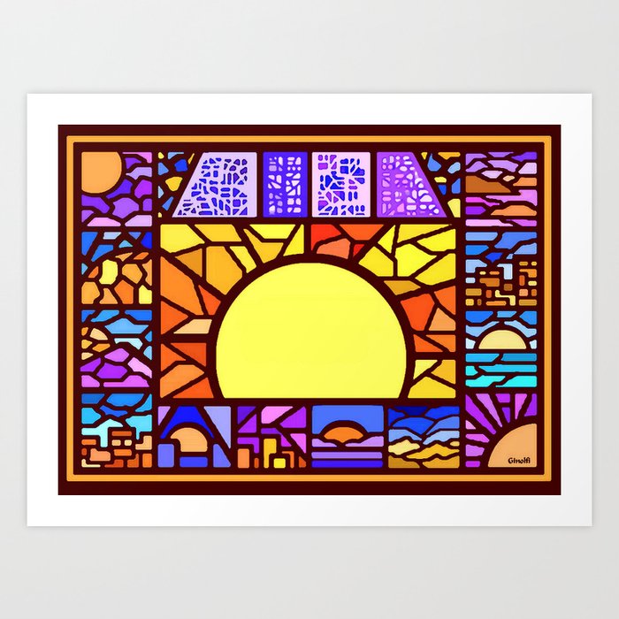 Mosaic Sun Art Print