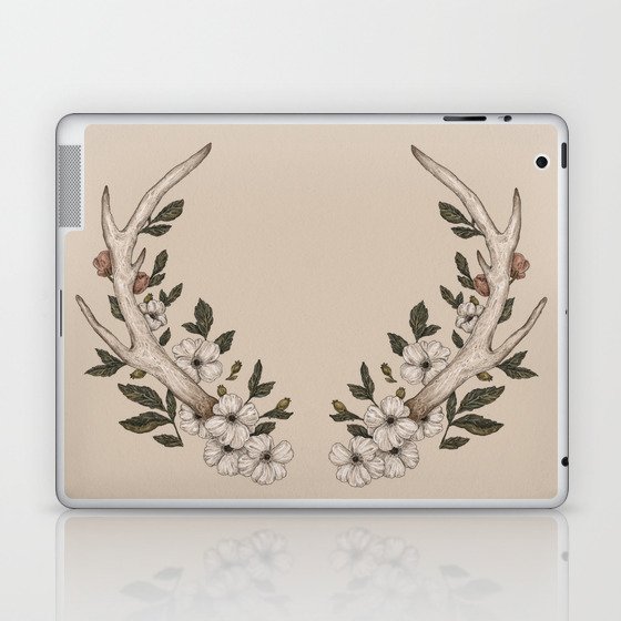 Floral Antler Laptop & iPad Skin