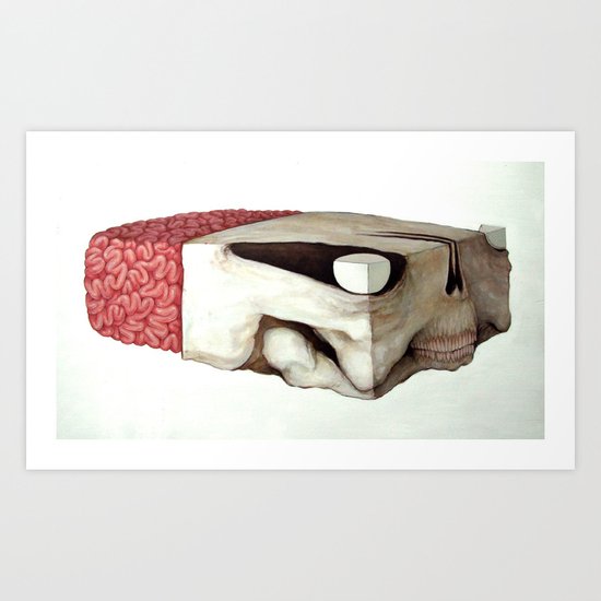 Skull Block Art Print
