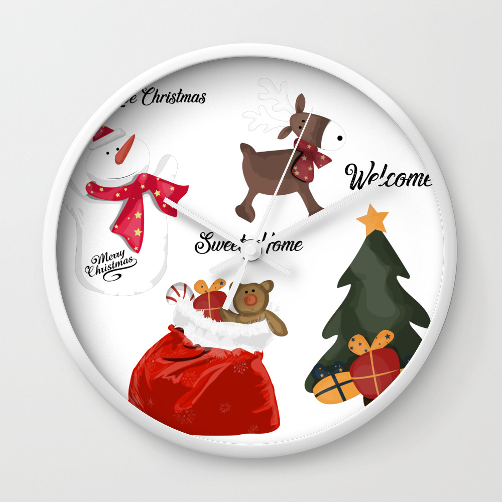 Christmas Decoration Two Wall Clock By Angelolarocca Society6