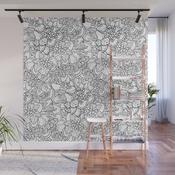 Coloring Page Style Vector Seamless Pattern Wall Mural By Yuliafushtey