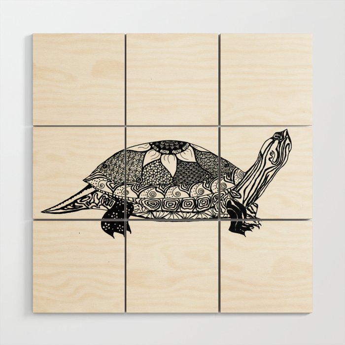 Turtle (red-eared slider) Wood Wall Art