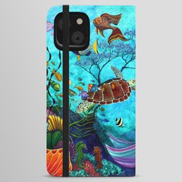 A Fish of a Different Color - Mermaid and seaturtle iPhone Wallet Case
