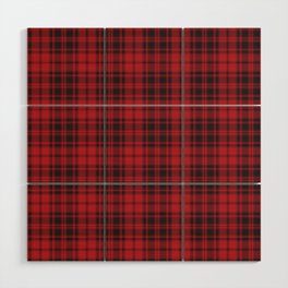 Red Plaid Tartan Textured Pattern Wood Wall Art