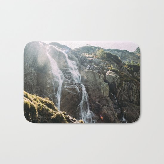 Waterfall In Sunlight Bath Mat