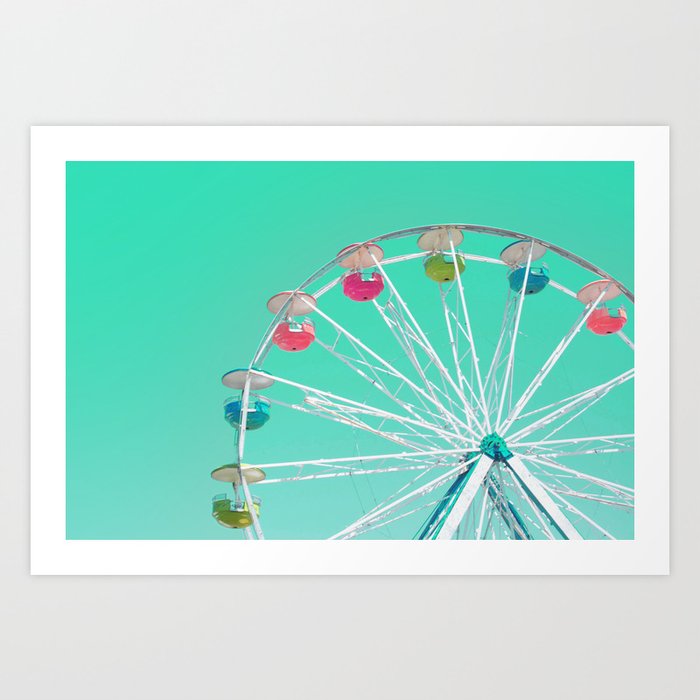 Minty Ferris Wheel of Happiness Art Print