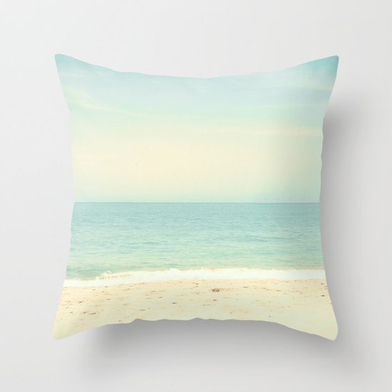 Pastel Retro Beach Throw Pillow
