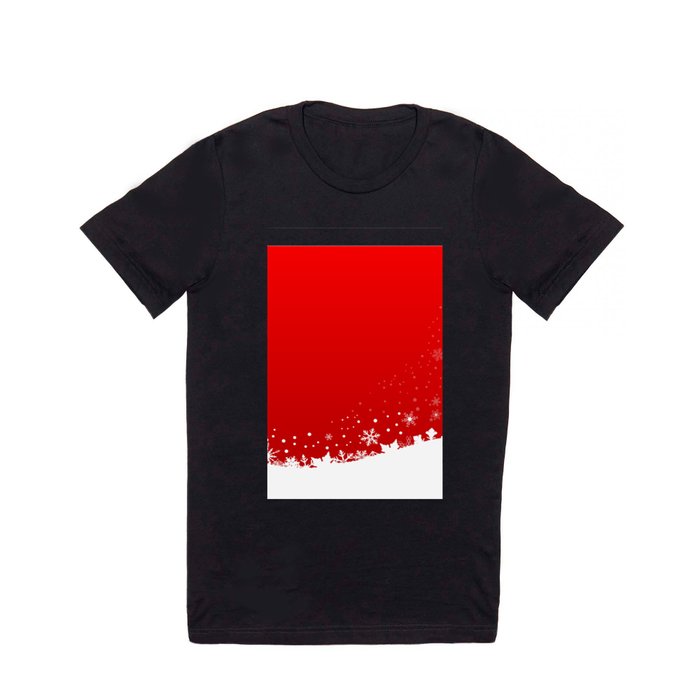 Red Snowflake Scene T Shirt