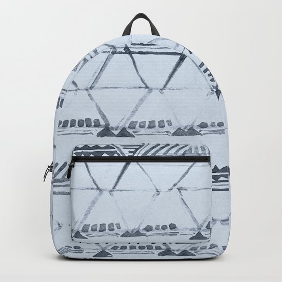 Simply Tribal Shibori in Indigo Blue on Sky Blue Backpack