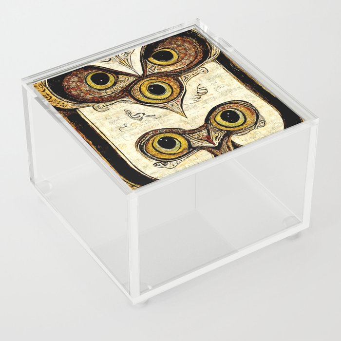 Owl, in the style of Book of Kells Acrylic Box