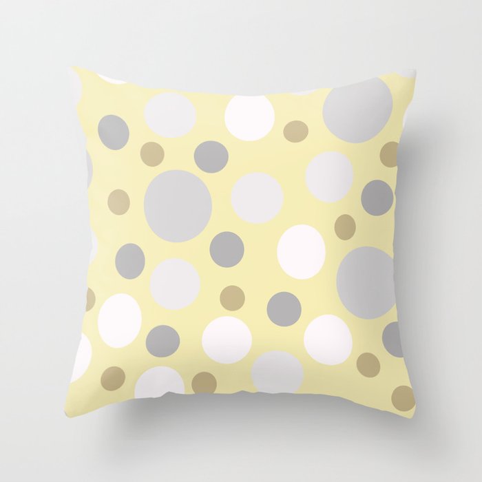 Polka Dots and Yellow Throw Pillow