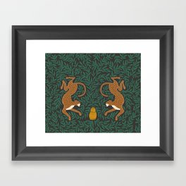 Leopard Vase - midnight Framed Art Print
