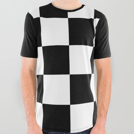Black & White Checkerboard All Over Graphic Tee