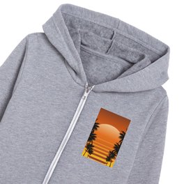 Mesmerizing Sunset Synthwave Kids Zip Hoodie