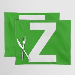 Letter Z (White & Green) Placemat