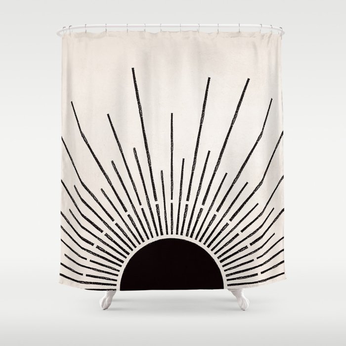 Boho Sun no. 5 Black Shower Curtain
