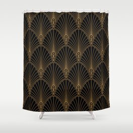 Classic Art Deco Seamless Pattern. Geometric Stylish Texture. Abstract Retro vintage Texture.  Shower Curtain