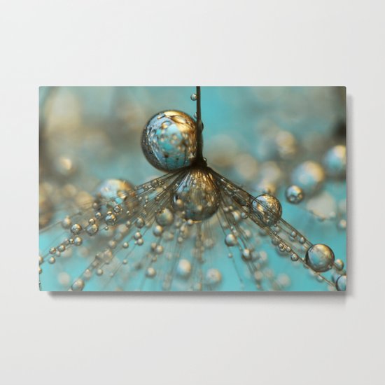 Dandy Shower in Silver & Blue Metal Print