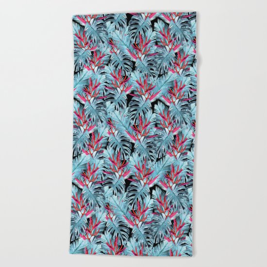 Tropical plants 1 Beach Towel